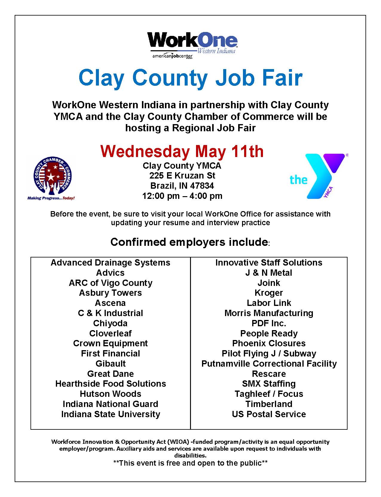 2022 Clay job fair flyer
